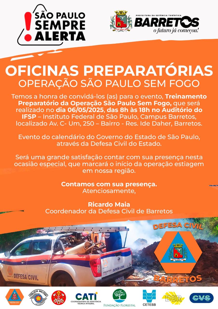 Membros da Defesa Civil Municipal de Vista Alegre do Alto participam do treinamento da Operação SP SEM FOGO.