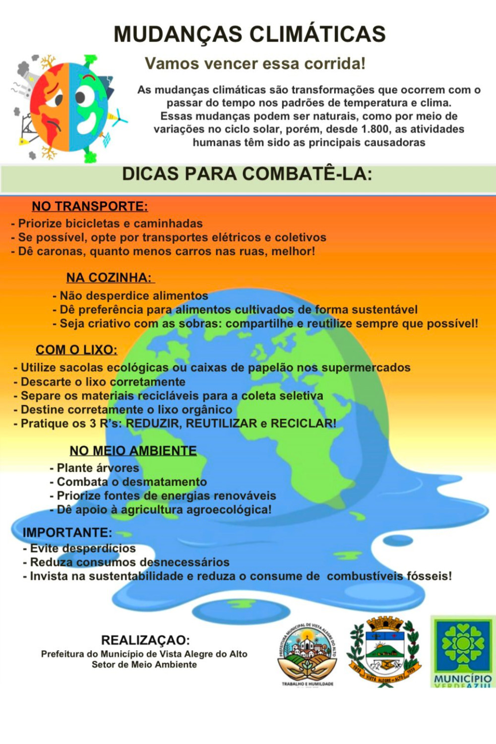 Prefeitura de Vista Alegre do Alto Desenvolve Projeto de Educação Ambiental sobre Mudanças Climáticas no Ensino Fundamental.