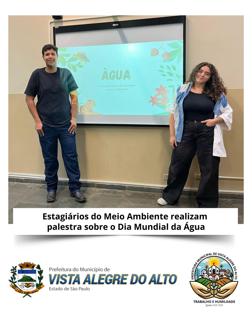 Estagiários do Meio Ambiente realizam palestra sobre o Dia Mundial da Água.